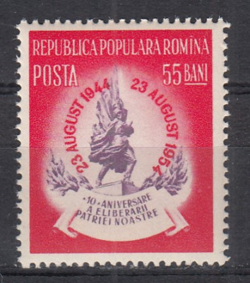 ROMANIA 1954 LP 370 A X-a ANIVERSARE A ELIBERARII PATRIEI MNH foto