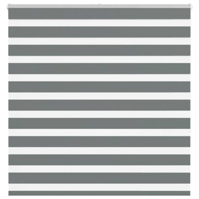 Jaluzea tip zebra gri &amp;icirc;nchis lățime țesătură 145,9 cm poliester foto