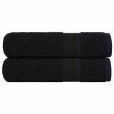 Gossi prosoape de maini, frogn, 2 buc., negru, 50x100 cm, 360 g/m2