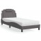 vidaXL Pat, Viana, cu saltea, gri, 80x200 cm, piele ecologică 3208757