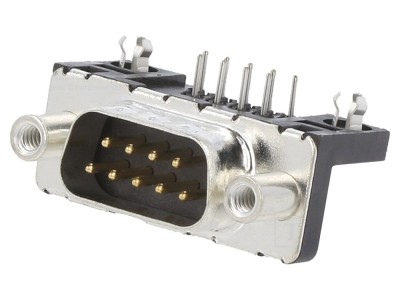 Conector D-Sub 9 pini, 90&amp;deg;, 5A foto