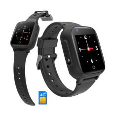 Ceas Smartwatch pentru Copii 4G cu Cartela SIM, GPS, Camera, Apeluri Video, Buton SOS, Monitorizare Discreta GITECH D31, Negru