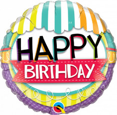 Balon Folie 45 cm Happy Birthday, Qualatex 26529 foto