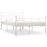 vidaXL Cadru de pat, alb, 140 x 200 cm, metal