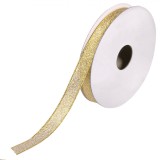 Panglică Decorativă, Brad de Crăciun, Poliester, Auriu, 5m x 9mm, Oem