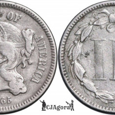 1865, 3 cents ( Three Cent Nickel ) - Statele Unite ale Americii