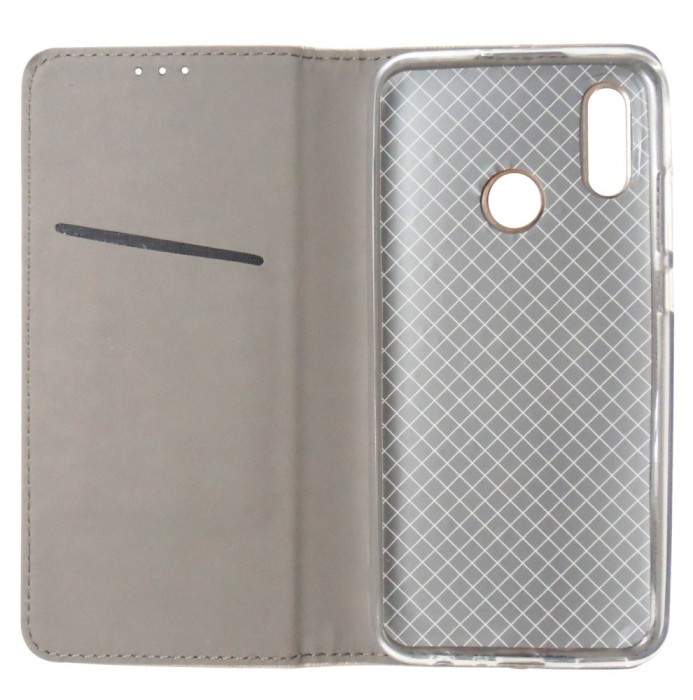 Husa tip carte cu stand Smart Magnet aurie pentru Huawei P Smart 2019