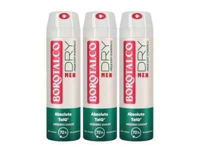 Pachet 3 x Deodorant Spray Borotalco Men, Dry Unique Scent Of Borotalco, 150 ml foto
