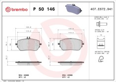 BREMBO P 50 146 PRIME LINE set placute frana,frana disc