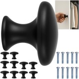 Set 10 butoni pentru mobilier Ruhhy, negri mat, stil loft, 3 x 2,6 cm