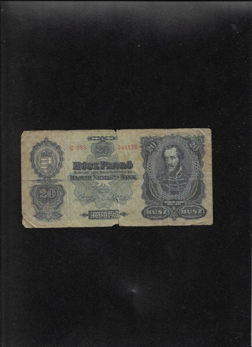 Rar! Ungaria 20 pengo 1930 seria044138 Lajos Kossuth uzata