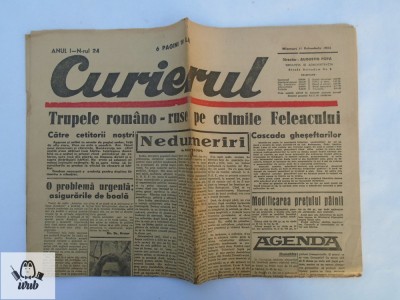Ziarul Curierul 11 octombrie 1944 foto