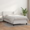 vidaXL Pat box spring cu saltea, alb, 90x200 cm, piele ecologică 3130638