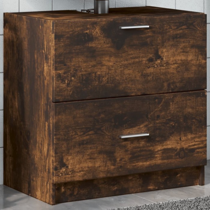 vidaXL Dulap de chiuvetă, stejar afumat, 59x37x59 cm, lemn prelucrat 848112