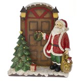 Figurina Xmas Santa knocking on door 18 cm x 7 cm x 20 cm, Iliadis Alexandros