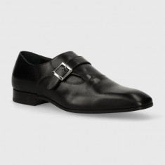 Karl Lagerfeld pantofi de piele SAMUEL barbati, culoarea negru, KL12314