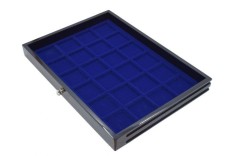 Sertar lemn inaltime 25 mm Black Lacquer pentru 24 monede de 45 mm foto