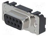 HARTING D-Sub 9 PIN soclu mamă drept THT M3 cu fixare prin şuruburi