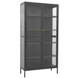 Vitrina, antracit, 90x40x180 cm, otel si sticla securizata
