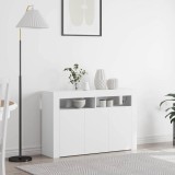 Cumpara ieftin Bufet Alb Alb Lemn Compus 116 x 30 x 75 cm Modern Bufet cu LED