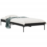 VidaXL Cadru de pat, negru, 90x190 cm, lemn prelucrat și metal