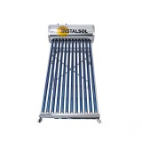 PANOU SOLAR NEPRESURIZAT INSTALSOL 15 TUBURI VIDATE CU BOILER 150 L, SUPORT FIXARE SI REZERVOR FLOTOR