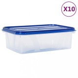 Recipiente depozitare alimente cu capace, 10 buc., PP
