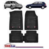 Covorase Auto TEAMCAR&reg; Compatibile Volkswagen Golf 4, Negru, Tip Tava, Antiderapante, Fără Miros, Cauciuc