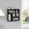 Raft perete Gossi, negru, 45.1x16x45.1 cm, lemn prelucrat, 5 compartimente, suporta 40kg, raft suspendat