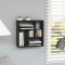 Gossi raft de perete, negru, 45,1 x 16 x 45,1 cm, lemn prelucrat