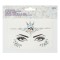 Autocolant Față, Strass, Cristale și Perle Albe, Multicolor, Set 1 Bucată
