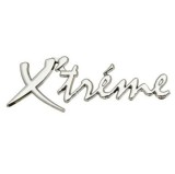 Emblema auto metalica, autoadeziva, model "X&rsquo;TREME", finisaj Crom, dimensiune,