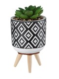 Planta decorativa artificiala in ghiveci ceramic, 7x11 cm