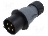 Conector alimentare AC, IEC 60309, IP44, 32A, 500V AC, 4 pini, AMPHENOL - 2CMA101985R1000