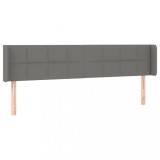 Cumpara ieftin Tablie de pat cu aripioare gri inchis 183x16x78/88 cm textil