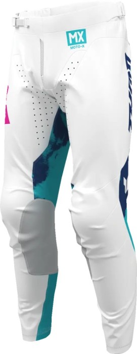 Pantaloni atv/cross Thor Launchmode Bleach, culoare alb/turcoaz, marime 36 Cod Produs: MX_NEW 290112316PE