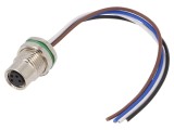 Conector M8 Mamă 4 Pin Drept Montare Panou 3A