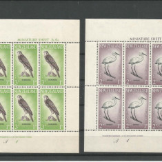 Noua Zeelanda 1960, fauna, pasari, blocuri de 6, Mi.413C/414C MNH
