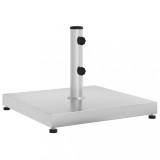 vidaXL Suport Umbrelă Gradină Pătrat 28kg, Oțel Inox, Argintiu, St&acirc;lpi &Oslash;32/38/48mm, Bază Stabilă, Prindere Sigură