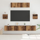 vidaXL Set Cabinet TV Altele cu depozitare cu ușă 7 pcs Lemn vechi 80 x 30 x 30 cm