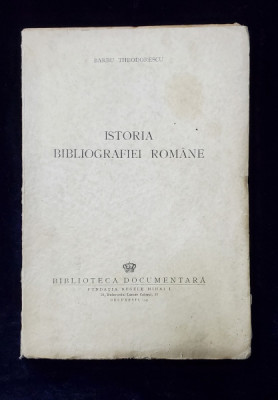 Istoria bibliografiei romane Barbu Theodorescu 1942 foto