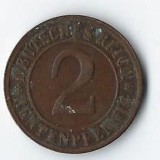 Moneda 2 reichspfennig 1924 D - Germania