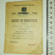 LOT 2 CANETE DE IDENTITATE ELEV LICEUL I C BRATIANU PITESTI AN SCOLAR 1947-48