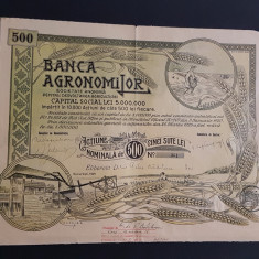 Actiune rara 1925 banca agronomilor , titlu , actiuni