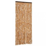 Perdea pentru insecte, ocru si alb, 56 x 185 cm, chenille