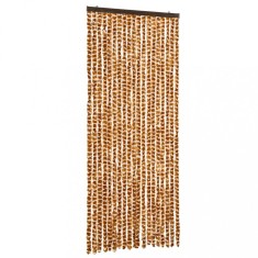 Perdea pentru insecte, ocru si alb, 56 x 185 cm, chenille foto