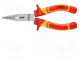 Cleşti izolaţi drepţi semirotunzi universali 180mm NEO TOOLS