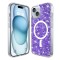 Husa cu sclipici iPhone 15 Plus Techsuit Sparkly Glitter MagSafe, mov