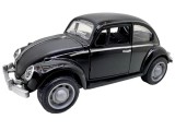 Macheta Volkswagen Beetle neagra 1:36 metal model pull back usi functionale sunet si lumini