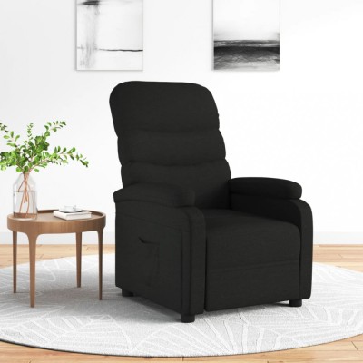 vidaXL Fotoliu rabatabil, negru, material textil 344892 foto
